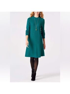 J. Jill Cozy A-Line Sweater Dress in Ocean Heather size large